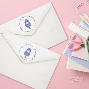 Hochland-Kuh-Familienadresse Selbstfarbige Briefma Permastempel