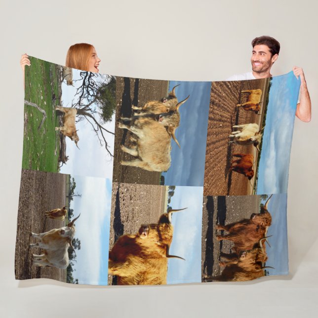 Hochland-Kuh-FotoCollage, Fleecedecke (Beispiel)