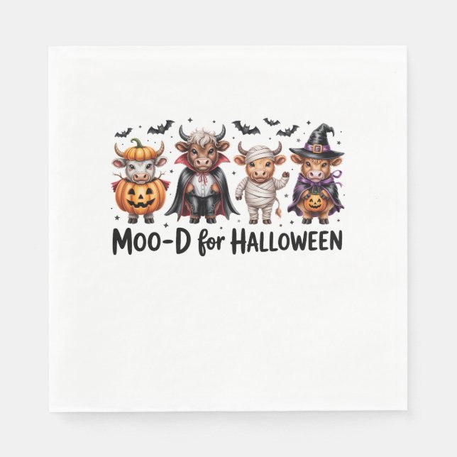 Hochland-Kuh Halloween-Spooky-Jahreszeit (2) Serviette (Vorderseite)