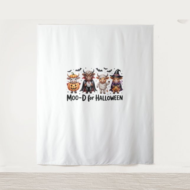 Hochland-Kuh Halloween-Spooky-Jahreszeit (2) Wandteppich (Vorderseite)