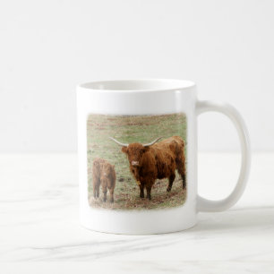 Hochland-Kuh mit Kalb 9Y316D-048 Kaffeetasse