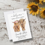 Hochland Kuh Paare Dusche Save the Date<br><div class="desc">Dieses Design kann in dem Bereich personalisiert werden, der durch das Ändern des Fotos und/oder Textes zur Verfügung gestellt wird. Sie können auch angepasst werden, indem Sie auf Vorlage personalisieren klicken und dann auf die Schaltfläche klicken, um weitere Optionen anzupassen, um die Hintergrundfarbe zu löschen oder zu ändern, Text hinzuzufügen,...</div>