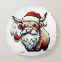 Hochland Kuh Santa mit Schneeflocken - rustikale D