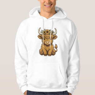 Hochland-Kuh-Shirt Süße Sonnenblume Kalb Kunst Hoodie