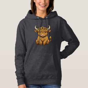 Hochland-Kuh-Shirt Süße Sonnenblume Kalb Kunst Hoodie