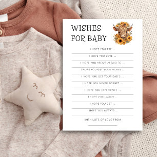 Hochland Kuh Sonnenblumen Wünsche für Babyduschkar Einladung