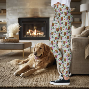 Hochland-Schottland-Kuh Lila Celtic Distel Leggings