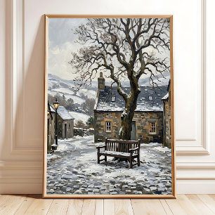 Hochland-Winterlandschaft-Leinwanddruck Poster