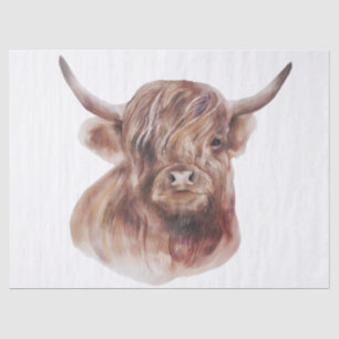 Hochlandkuh Aquarell Seidenpapier