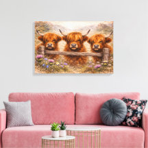 Hochlandkuh - Aquarell-Tiere