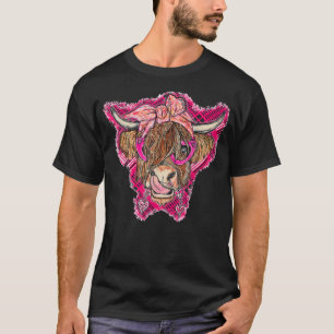 Hochlandkuh Bandana mit Herz-Western Cowhide Va T-Shirt