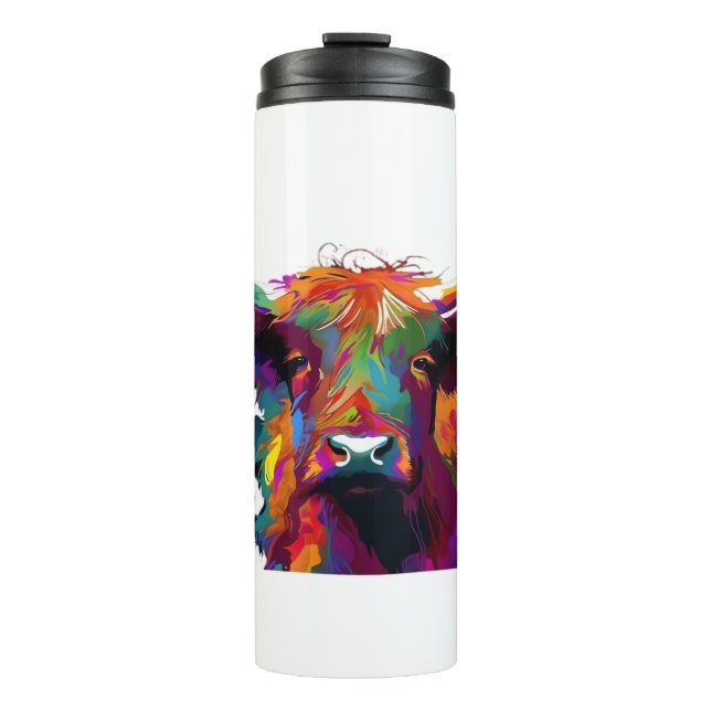 Hochlandkuh, Kuh, Hochlandkuh, niedliches Hochland Thermosbecher (Vorderseite)