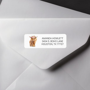 Hochlandkuh mit Baby-Wasserfarbe