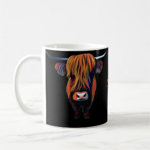 Hochlandkuh mit bearbeitbarem Namen Kaffeetasse