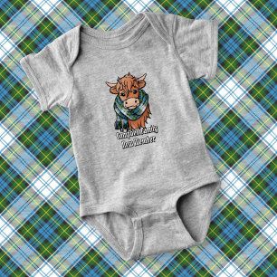 Hochlandkuh mit Campbell Kleid Tartan Scarf Baby Strampler