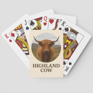 Hochlandkuh-Porträtposter mit "Highland Cow"  Spielkarten