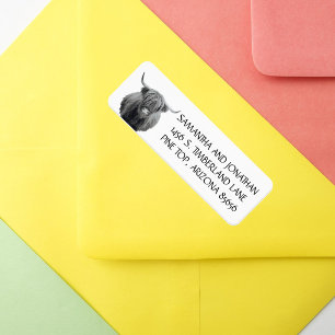 Hochlandkuh-Rücksende-Adressetikett