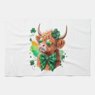 Hochlandkuh St. Patrick Png, Glückskuh Geschirrtuch