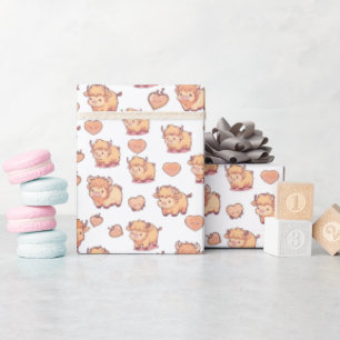 Hochlandkuh süße Kawaii-Geschenkpapier Geschenkpapier