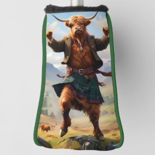 Hochlandkuh tanzt das Hochland Fling, Golf Headcover