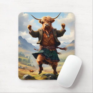 Hochlandkuh tanzt das Hochland Fling, Mousepad