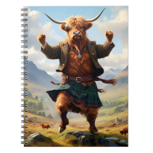 Hochlandkuh tanzt das Hochland Fling, Notizblock
