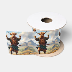 Hochlandkuh tanzt das Hochland Fling, Satinband
