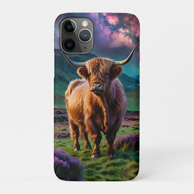 Hochlandkuh unter den Sternen Case-Mate iPhone Hülle (Rückseite)