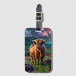 Hochlandkuh unter den Sternen Gepäckanhänger