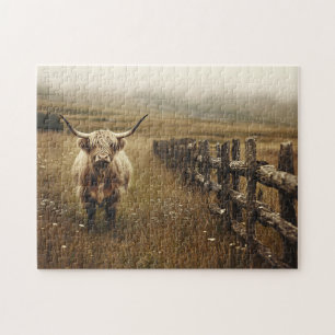 Hochlandkuh Vintage Sepia Puzzle