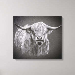 Hochlandkuh-Wrapped Canvas Print Leinwanddruck