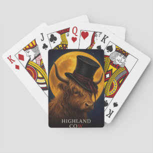 Hochlandkuh Zylinderhut Gothic Surreal Spielkarten