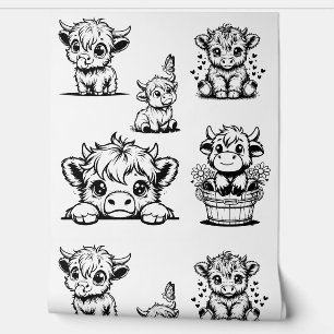 Hochlandkuhdruck Niedlich Tapete