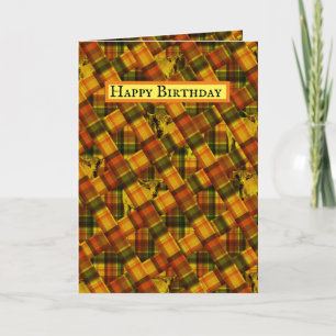 Hochlandkühe in Orange Tartan, Karte