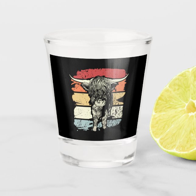 Hochlandkühe Schnapsglas (Vorderseite)