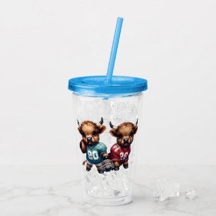 Hochlandkühe und Fußball Acryltrinkbecher