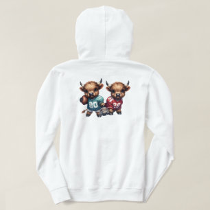 Hochlandkühe und Fußball Hoodie