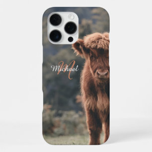 Hochlandkuhkalb Herbstgras Monogramm Initiale iPhone 16 Pro Max Hülle