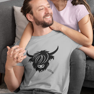 Hochlandkuhpaare passen zu Grauem Valentinstag T-Shirt