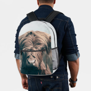 Hochlandkuhportrait Bedruckter Rucksack