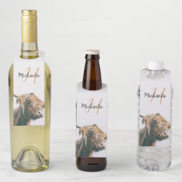 Hochlandportrait individuelle Name Flaschenanhänger