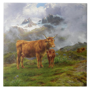 Hochlandrinder (von Rosa Bonheur) Fliese