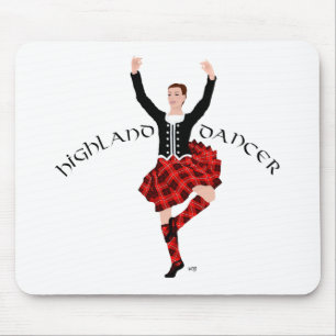 Hochlandtänzerin im roten Plaid Mousepad