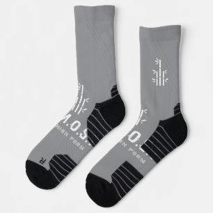 Hochleistungs-Sport-Kniestrumpf Grau Socken