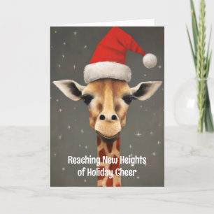 Hochmütige Giraffen-Weihnachtsmann-Weihnachtskarte Karte