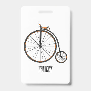 Hochrad Fahrrad Cartoon-Illustration  Ausweis
