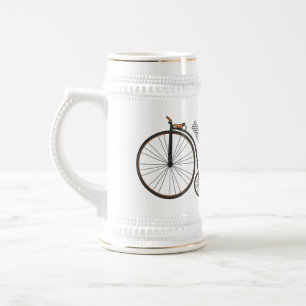 Hochrad Fahrrad Cartoon-Illustration Bierglas