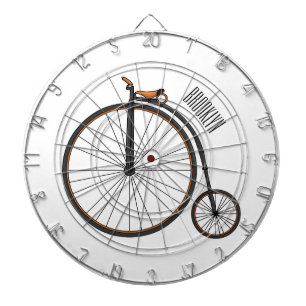 Hochrad Fahrrad Cartoon-Illustration Dartscheibe