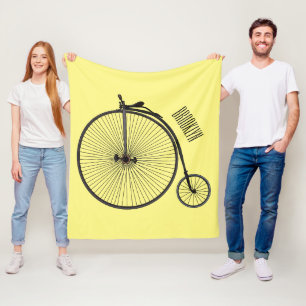 Hochrad Fahrrad Cartoon-Illustration Fleecedecke