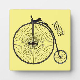 Hochrad Fahrrad Cartoon-Illustration Fotoplatte